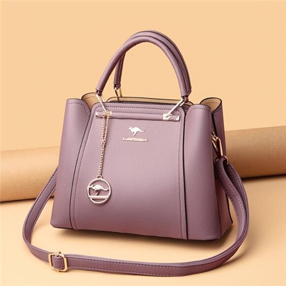 Women's Stylish Handbag with Golden-Tone Hardware & Detachable Shoulder bag - Picture 4 of 9